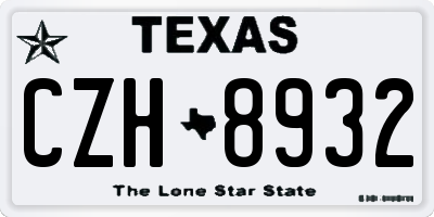 TX license plate CZH8932