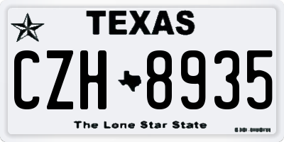 TX license plate CZH8935