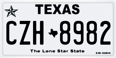 TX license plate CZH8982