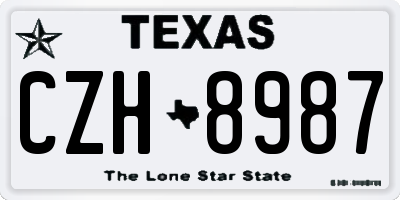 TX license plate CZH8987