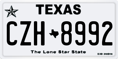 TX license plate CZH8992