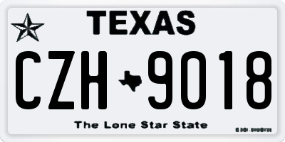 TX license plate CZH9018