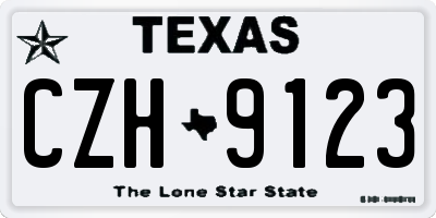 TX license plate CZH9123