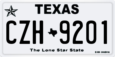 TX license plate CZH9201