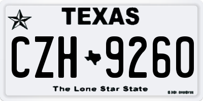 TX license plate CZH9260