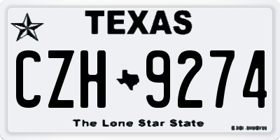 TX license plate CZH9274