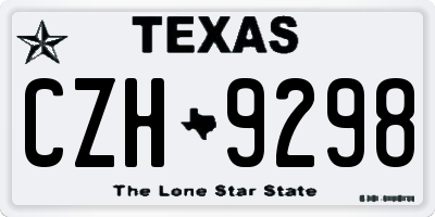 TX license plate CZH9298