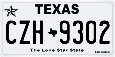 TX license plate CZH9302