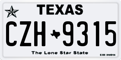 TX license plate CZH9315