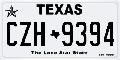 TX license plate CZH9394