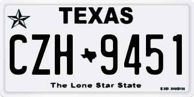TX license plate CZH9451