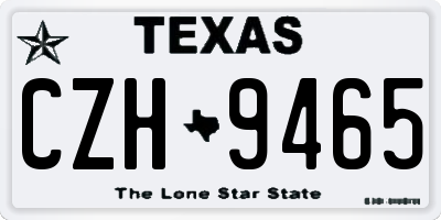 TX license plate CZH9465