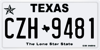 TX license plate CZH9481