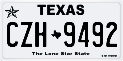 TX license plate CZH9492