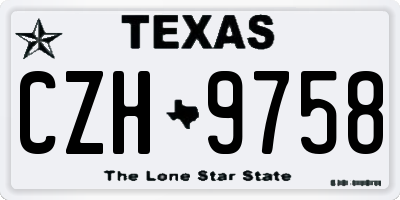 TX license plate CZH9758