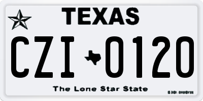 TX license plate CZI0120