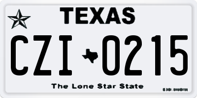 TX license plate CZI0215