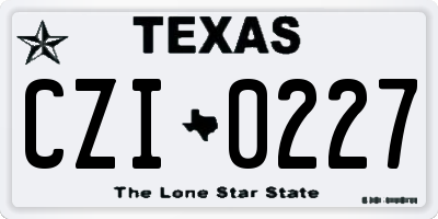 TX license plate CZI0227