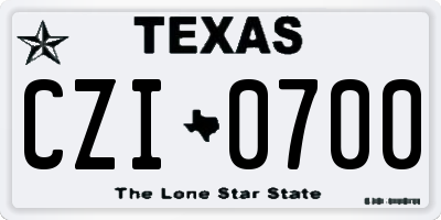 TX license plate CZI0700