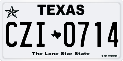 TX license plate CZI0714