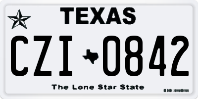 TX license plate CZI0842