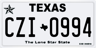 TX license plate CZI0994