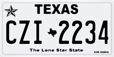TX license plate CZI2234