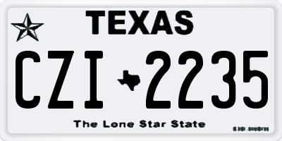 TX license plate CZI2235