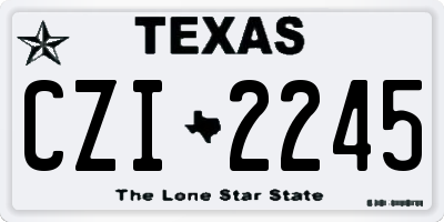 TX license plate CZI2245