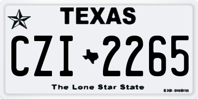 TX license plate CZI2265