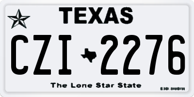 TX license plate CZI2276