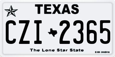 TX license plate CZI2365