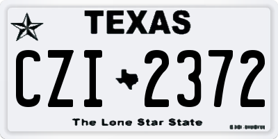 TX license plate CZI2372