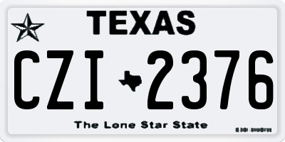 TX license plate CZI2376