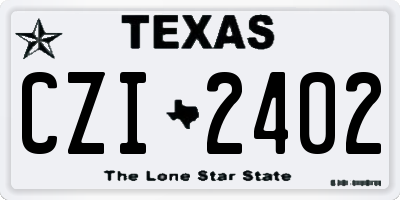 TX license plate CZI2402