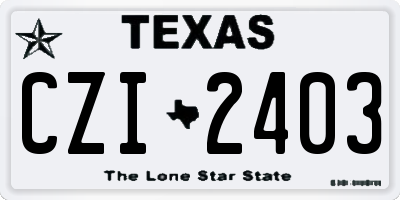 TX license plate CZI2403