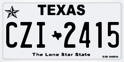 TX license plate CZI2415