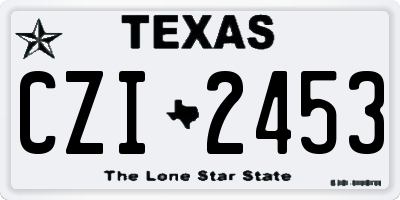 TX license plate CZI2453