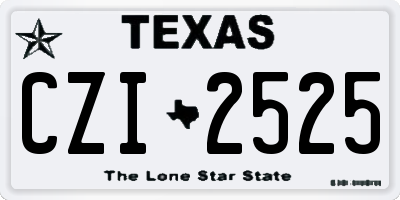TX license plate CZI2525