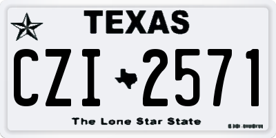 TX license plate CZI2571