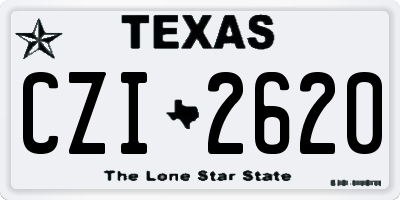 TX license plate CZI2620