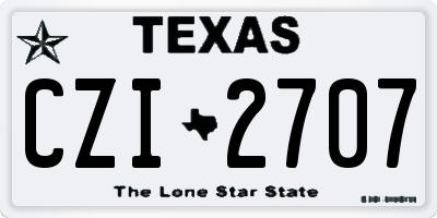 TX license plate CZI2707