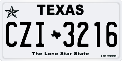 TX license plate CZI3216