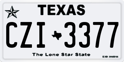 TX license plate CZI3377