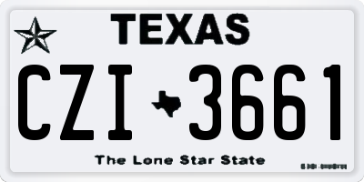 TX license plate CZI3661