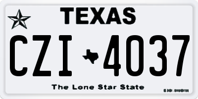 TX license plate CZI4037