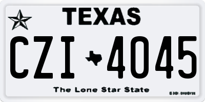 TX license plate CZI4045