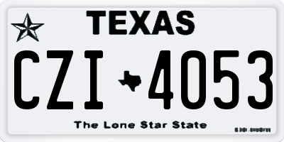 TX license plate CZI4053