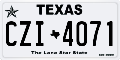 TX license plate CZI4071