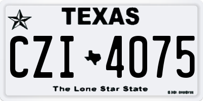 TX license plate CZI4075